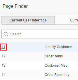 Page Finder modal window