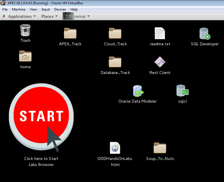 Start icon in VM