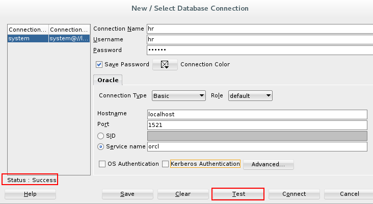 new select database connection