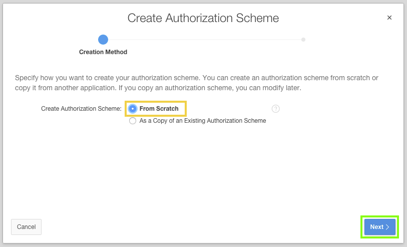 Create Authorization Schemes