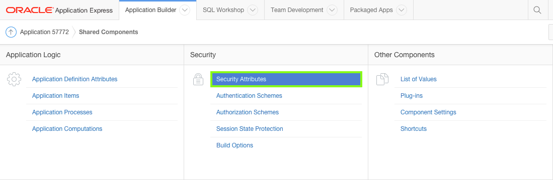 Go to Security Attributes