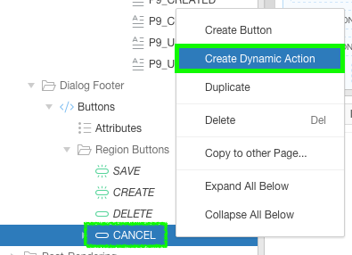 Create Dynamic Action
