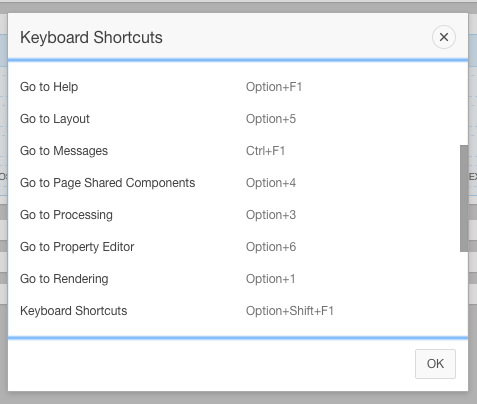 Page Designer Shortcuts