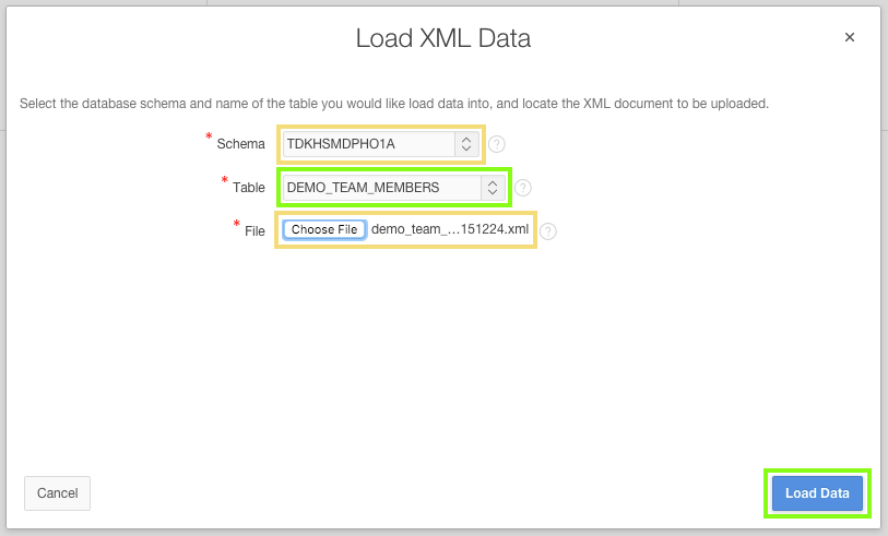 Upload XML Data