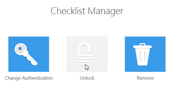 Checklist Manager manage page