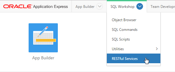 Oracle Application Express Home page