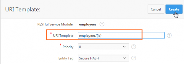 Entering employees/{id} for URI Template