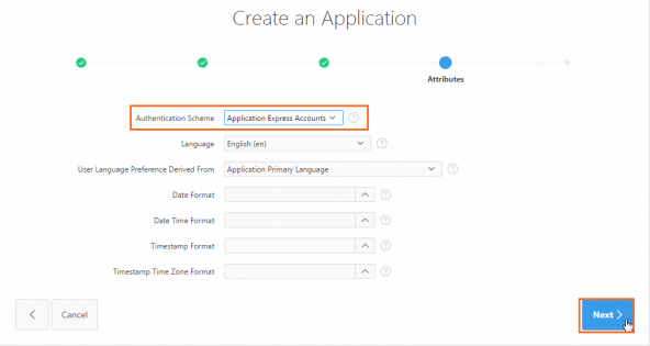Selecting Application Express Accounts for Authentication Scheme