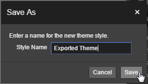 Entering a name for the new theme