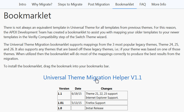 Universal Theme Migration Guide - Bookmarklet