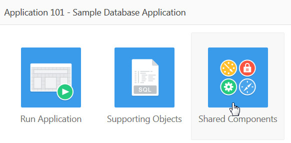 Sample Database Application App Builder page