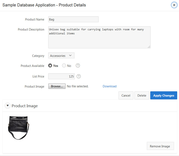 Product Details page